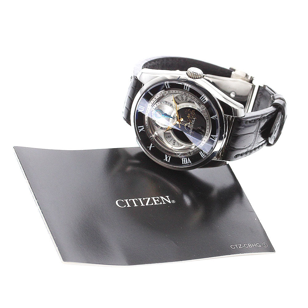 CITIZEN Campanora Tenmansei BU0020-03A/8730-T018033 Triple calendar moon phase Silver / Black Dial Solar Powered Men's Watch_890436