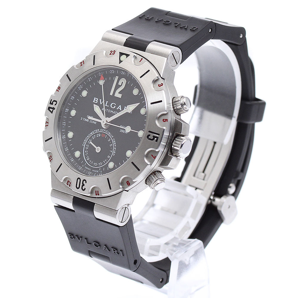 BVLGARI Diagono Scuba SD38SGMT GMT date black Dial Automatic Men's Watch_890443