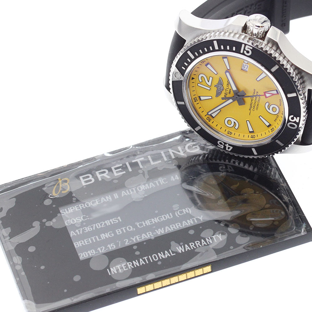 BREITLING Super Ocean II 44 A17367 Date Yellow Dial Automatic Men's Watch_890473