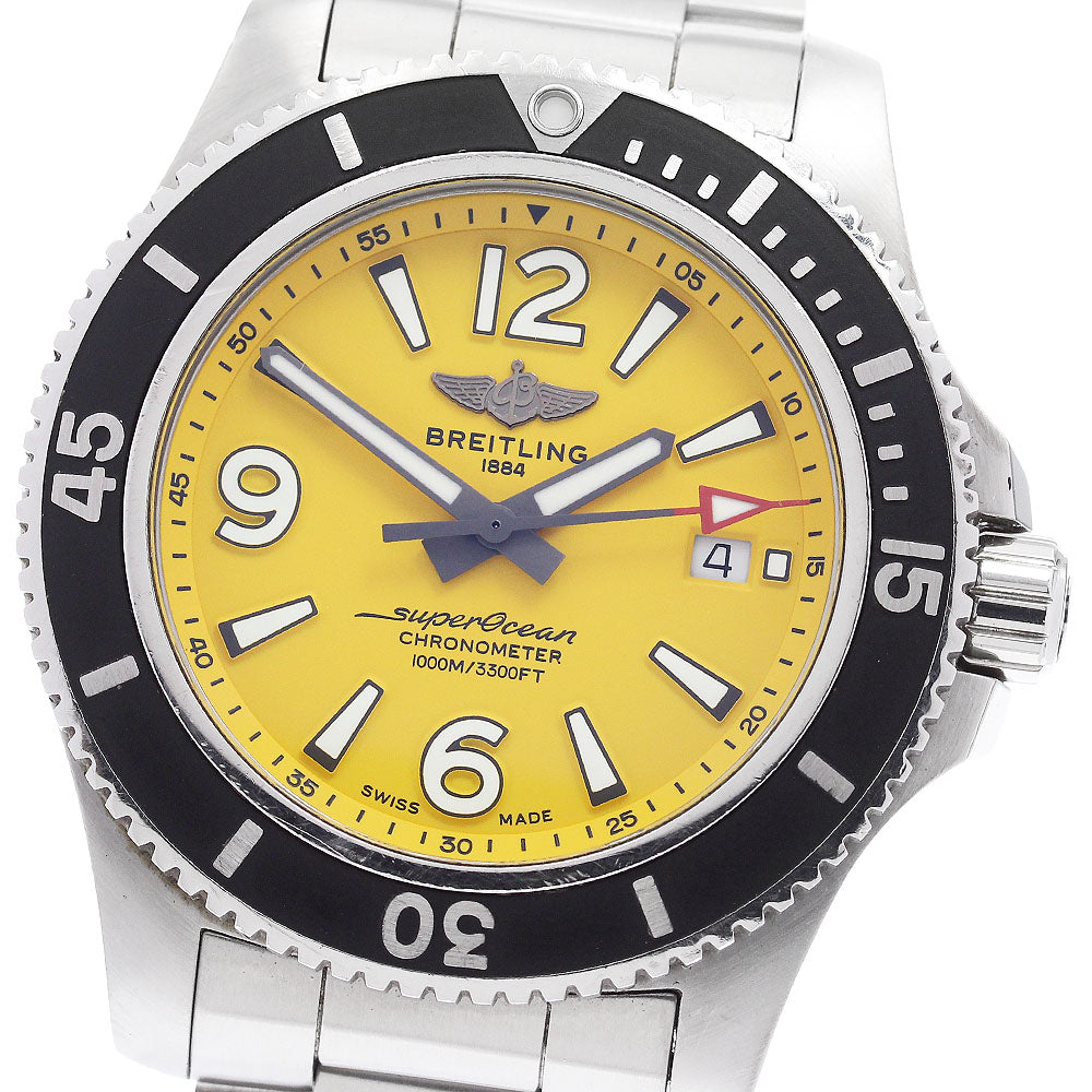 BREITLING Super Ocean A17367 Date yellow Dial Automatic Men's Watch_890474