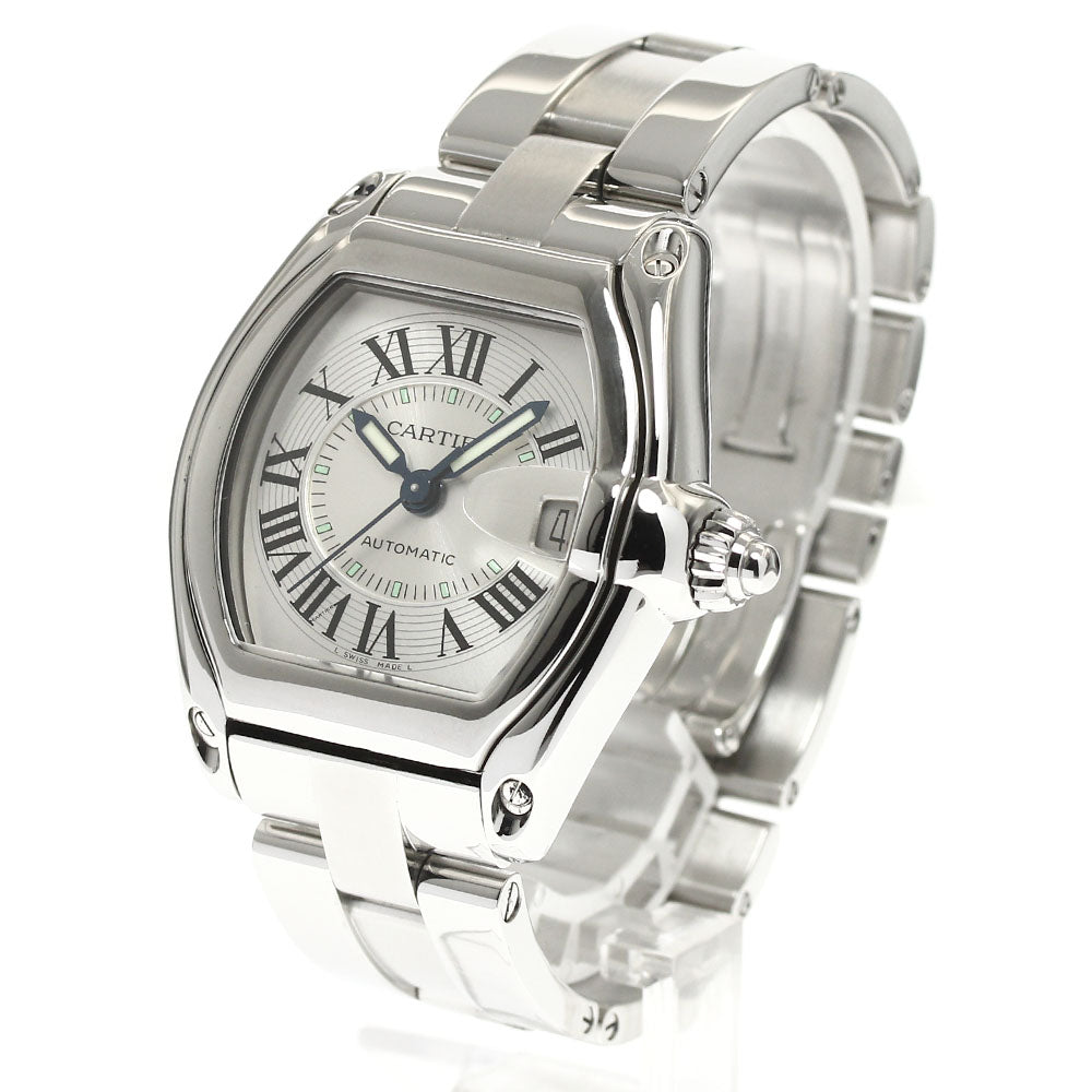 CARTIER Roadster LM W62000V3 Date Silver Dial Automatic Men's Watch_890476