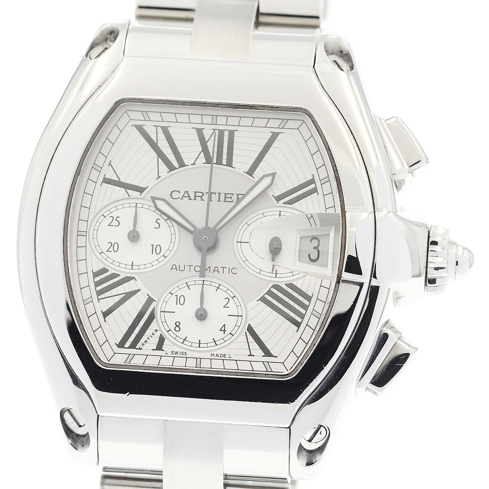 CARTIER Roadster XL W62019X6 Chronograph Silver Dial Automatic Men's_890494