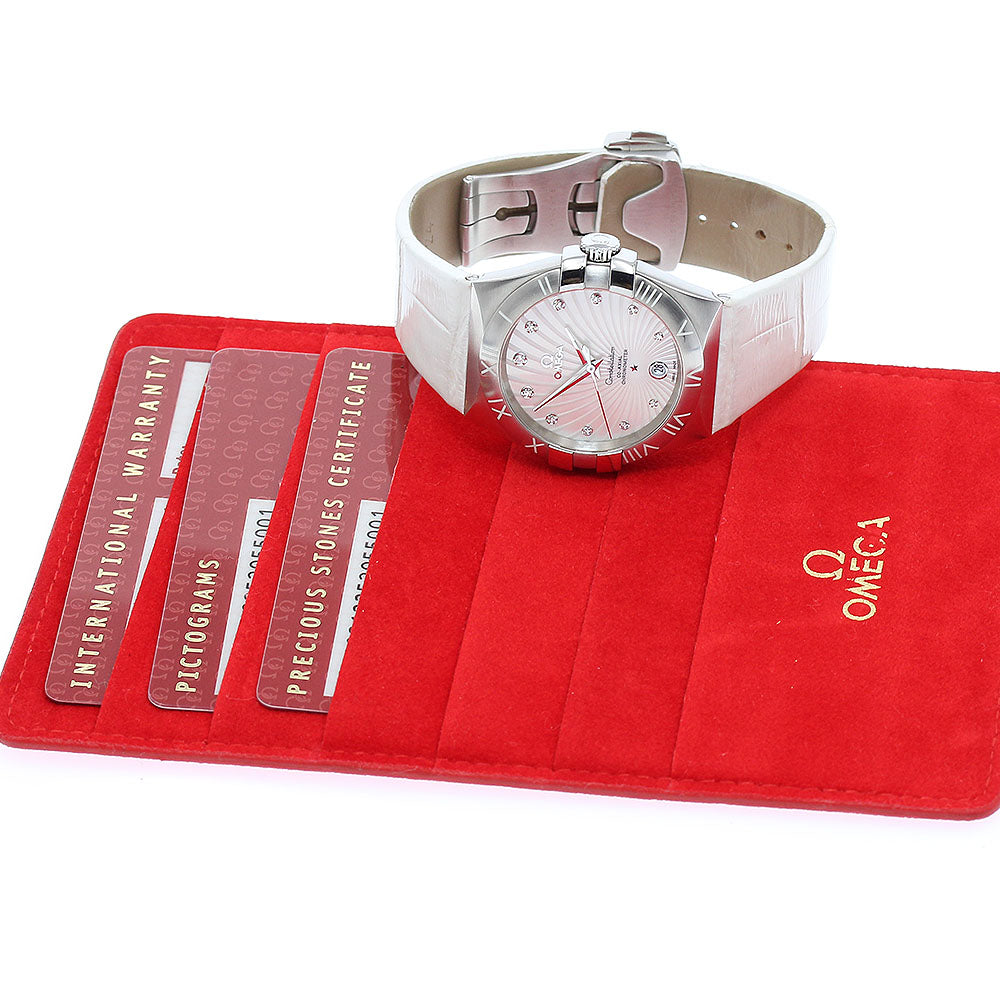 OMEGA Constellation 123.13.35.20.55.001 11P diamond White shell Dial Automatic Ladies Watch_890545