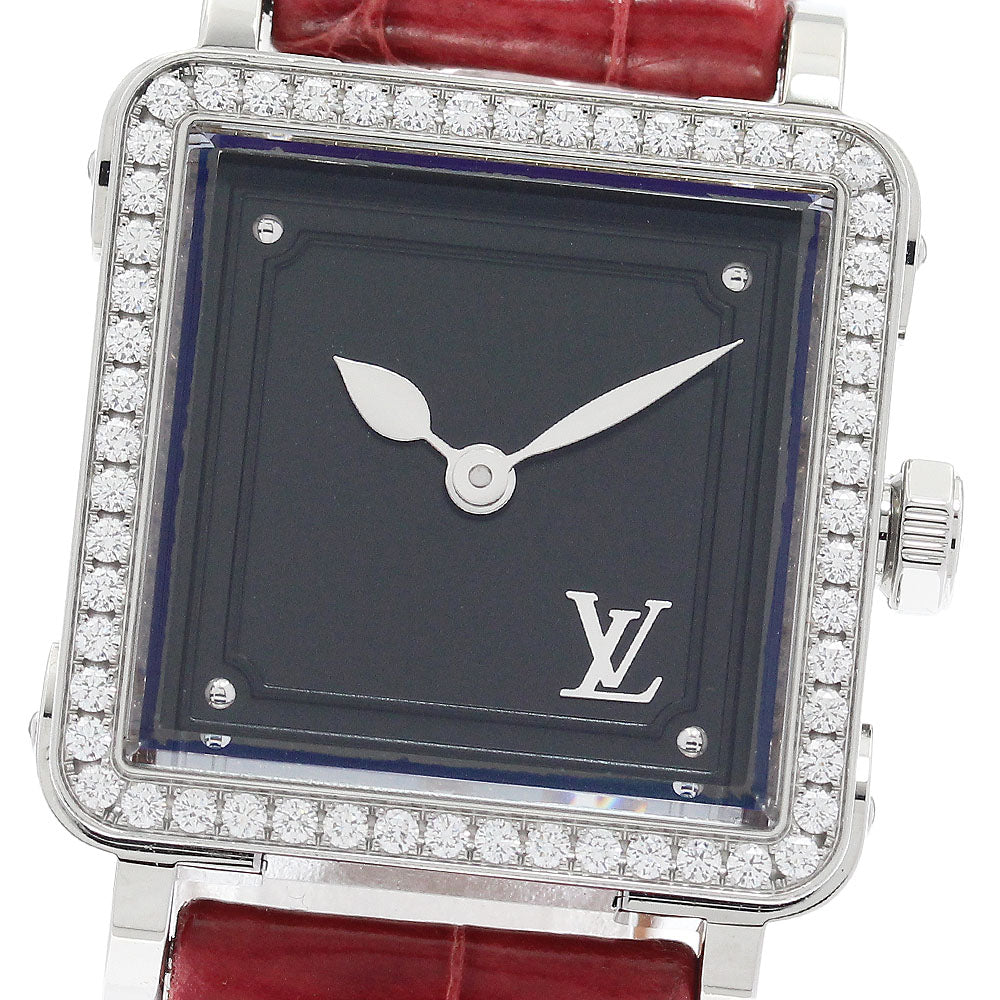 LOUIS VUITTON Amplifiers PM Q3M01 Diamond Bezel black Dial Quartz Ladies Watch_890634