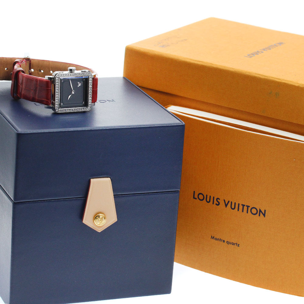 LOUIS VUITTON Amplifiers PM Q3M01 Diamond Bezel black Dial Quartz Ladies Watch_890634