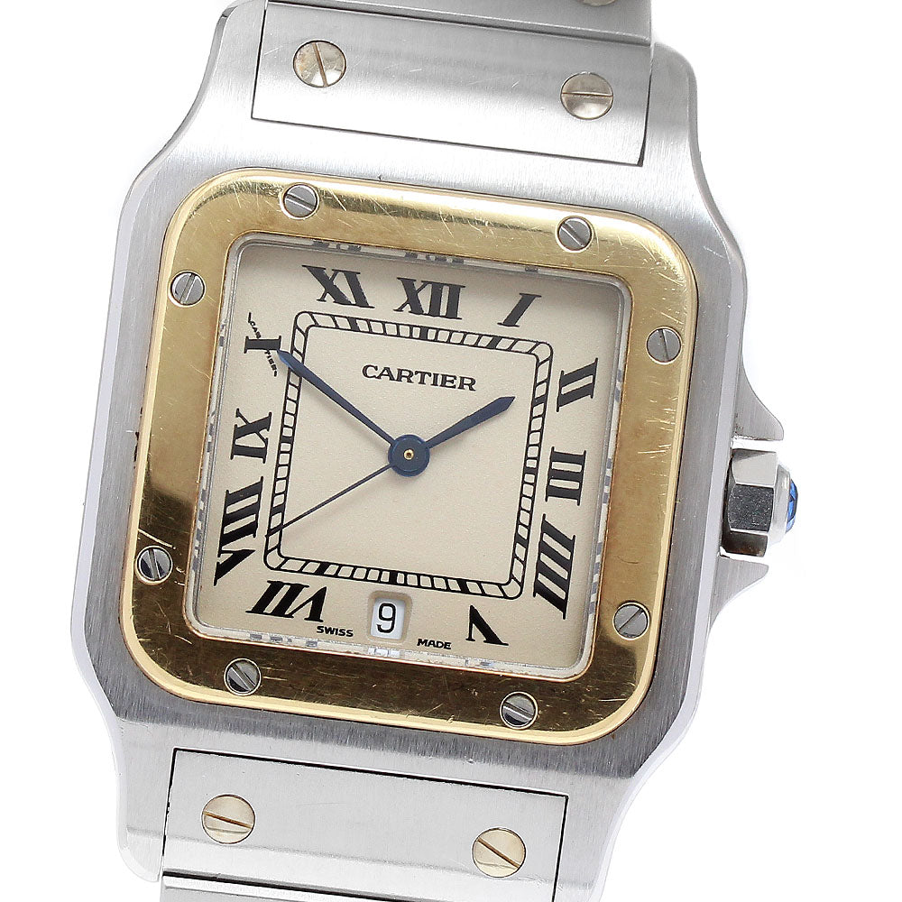 CARTIER Santos GalbeeLM W20011C4 Date beige Dial Quartz Men's Watch_890683