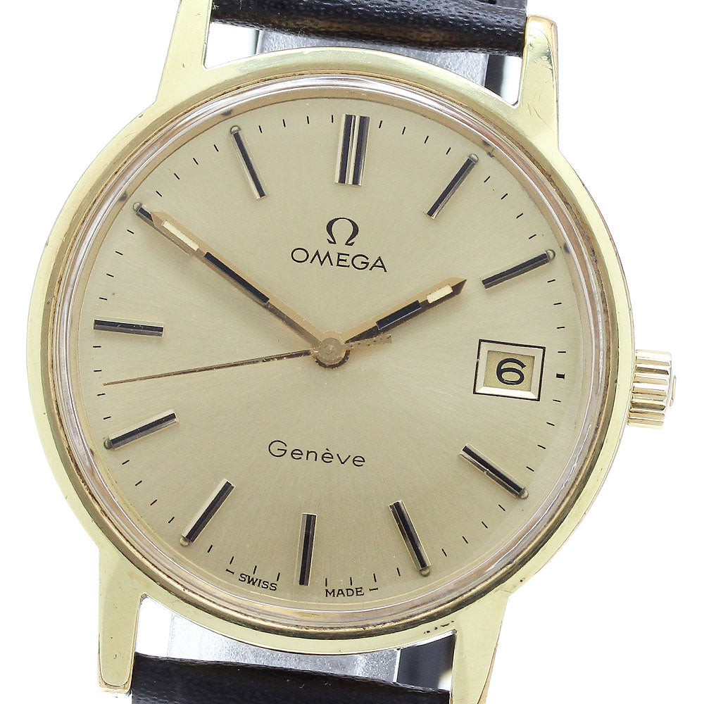OMEGA Geneve Date gold Dial Hand Winding Men's Watch_890695