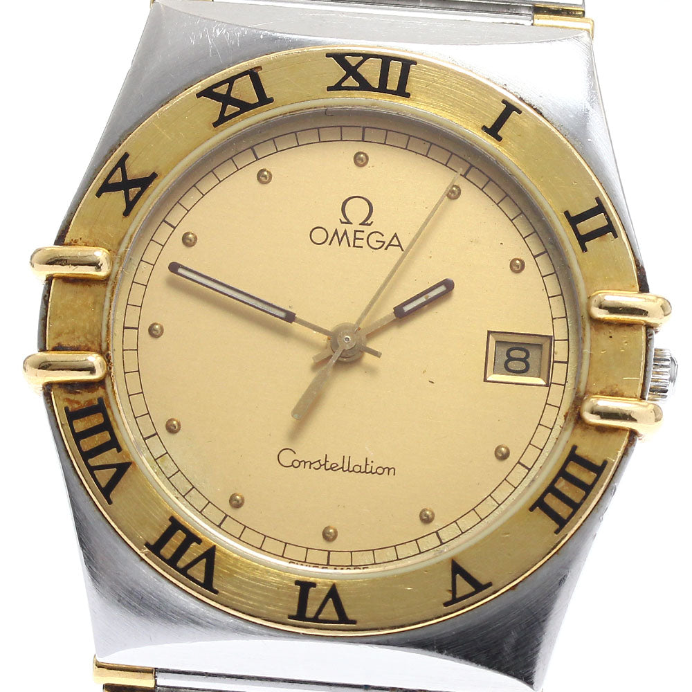 OMEGA Constellation date half bar gold Dial Quartz Men's Watch_890701