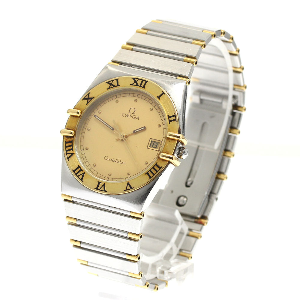 OMEGA Constellation date half bar gold Dial Quartz Men's Watch_890701