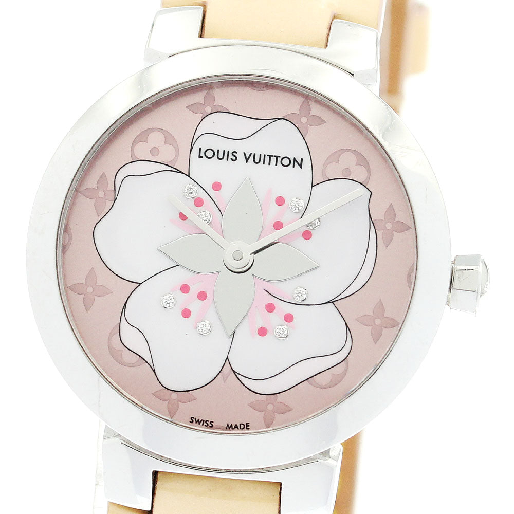 LOUIS VUITTON Tambour Q12MGE 8P diamond Quartz Ladies Watch_890710