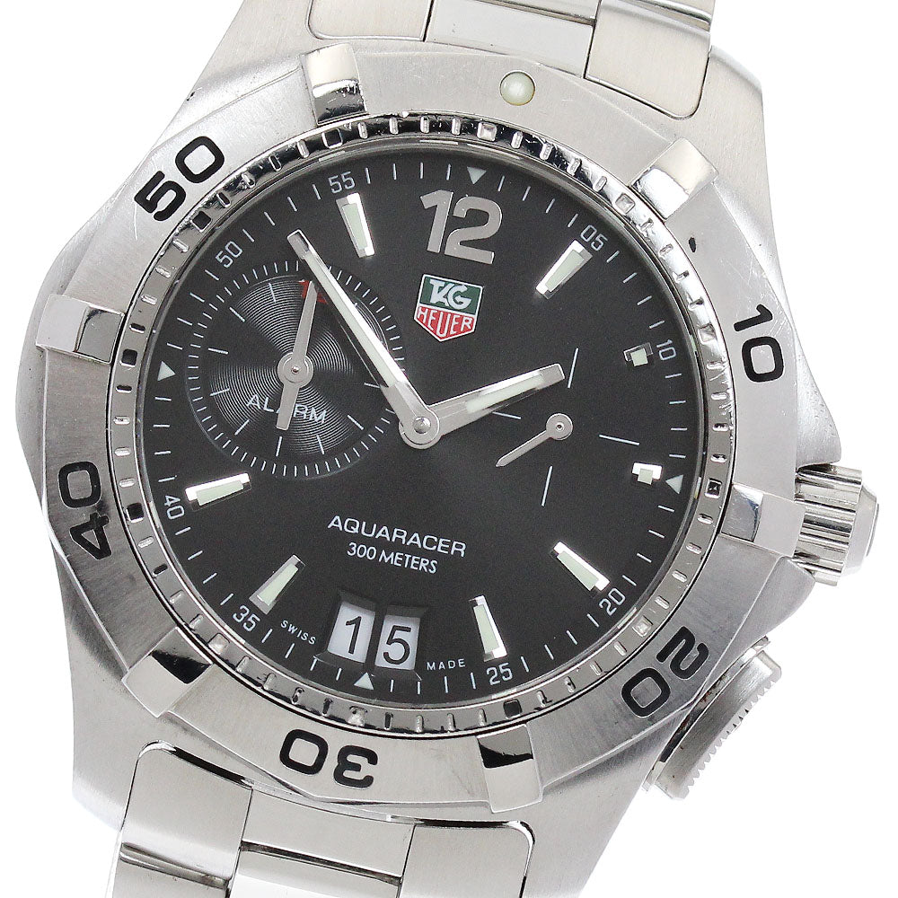 TAG HEUER Aqua racer WAF111Z Date alarm black Dial QZ Men's Watch_890735