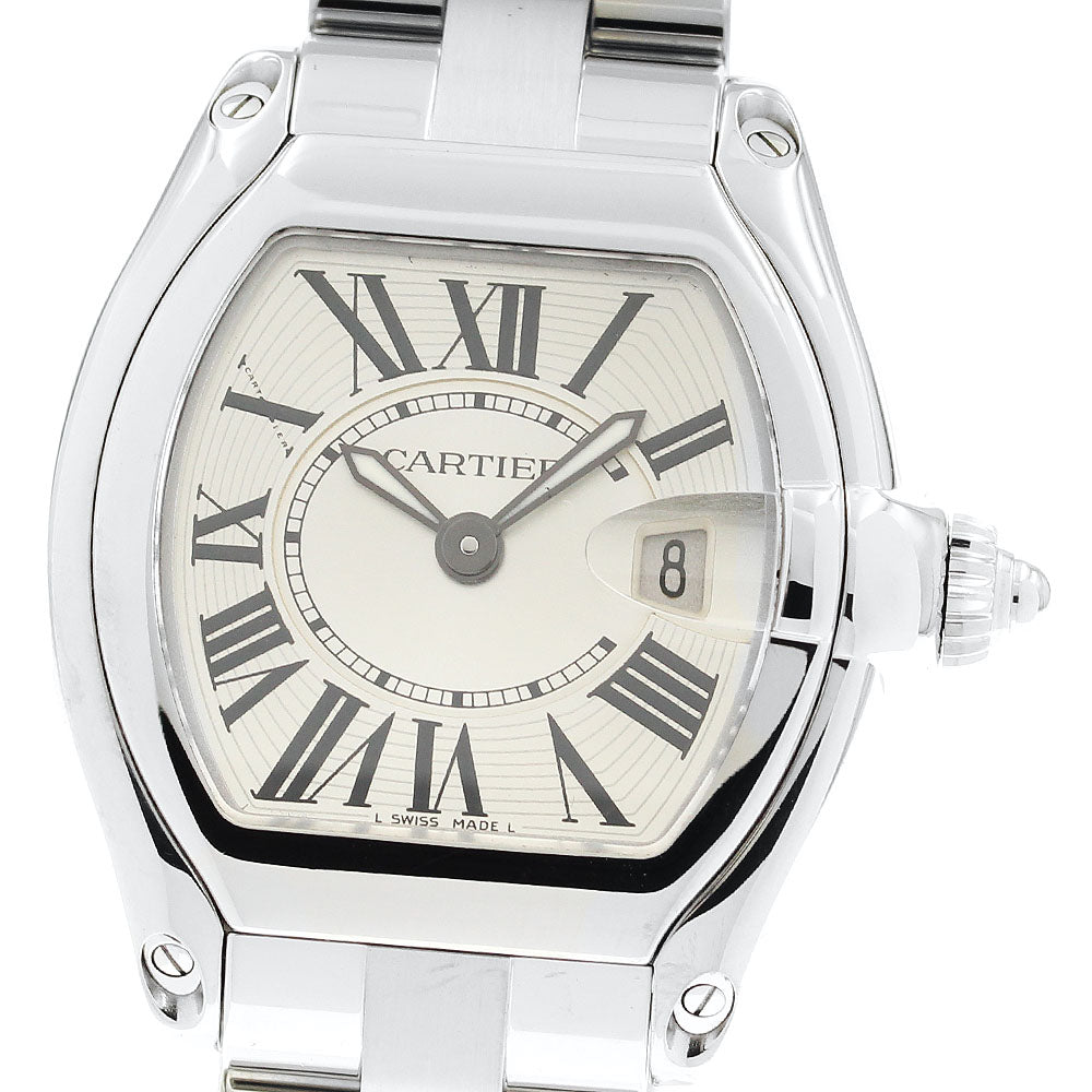 CARTIER Roadster SM W62016V3 Date Silver Dial Quartz Ladies Watch_890762