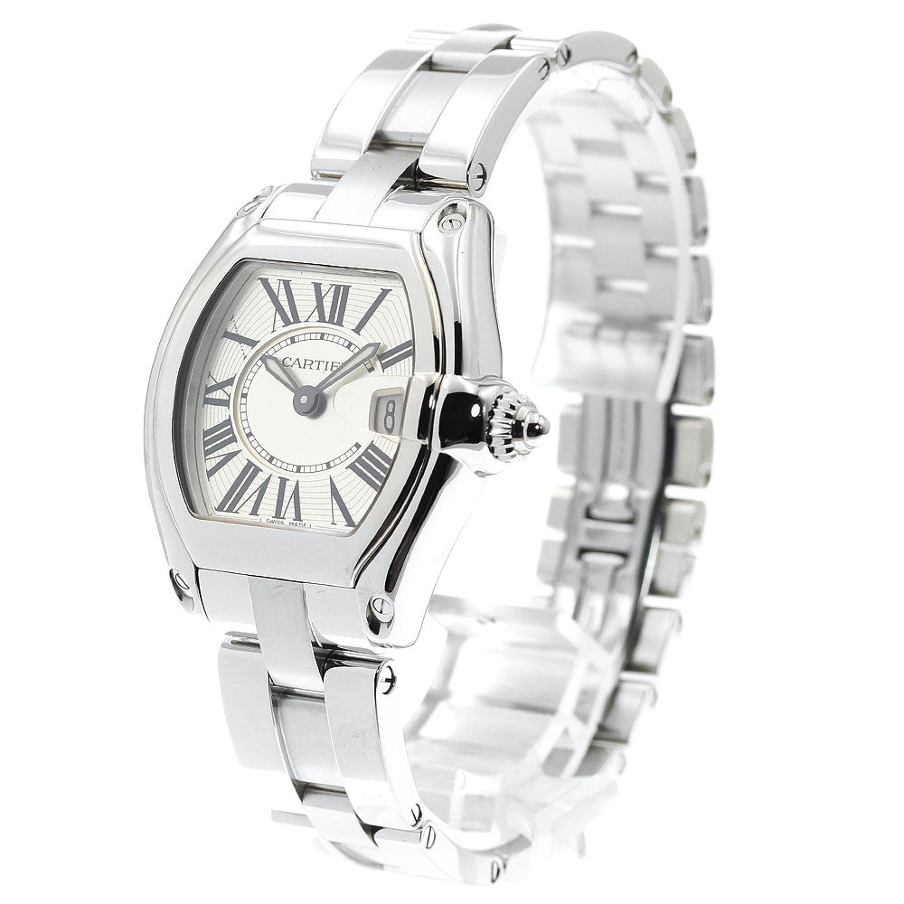 CARTIER Roadster SM W62016V3 Date Silver Dial Quartz Ladies Watch_890762