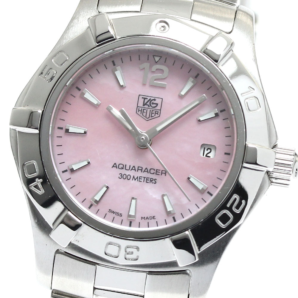 TAG HEUER Aqua racer WAF1418 Date Pink shell Dial Quartz Ladies Watch_890780