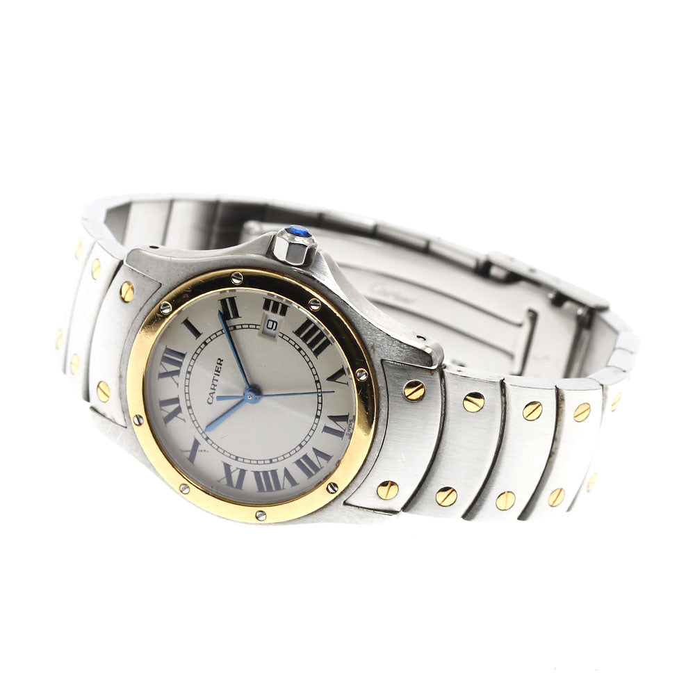 CARTIER Santos Rondo MM W20037R3 Date beige Dial Quartz Boy's Watch_890814