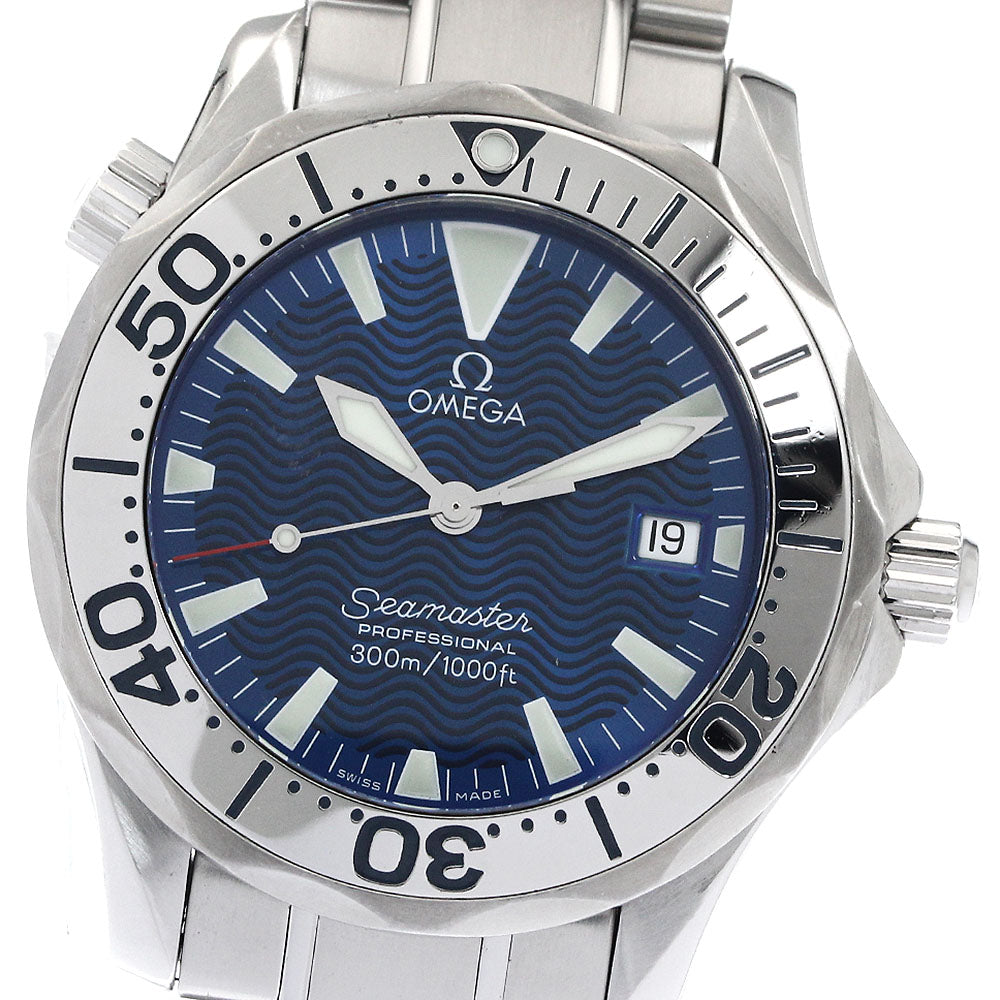 OMEGA Seamaster300 2263.80 Date Blue Dial Quartz Boy's Watch_890822