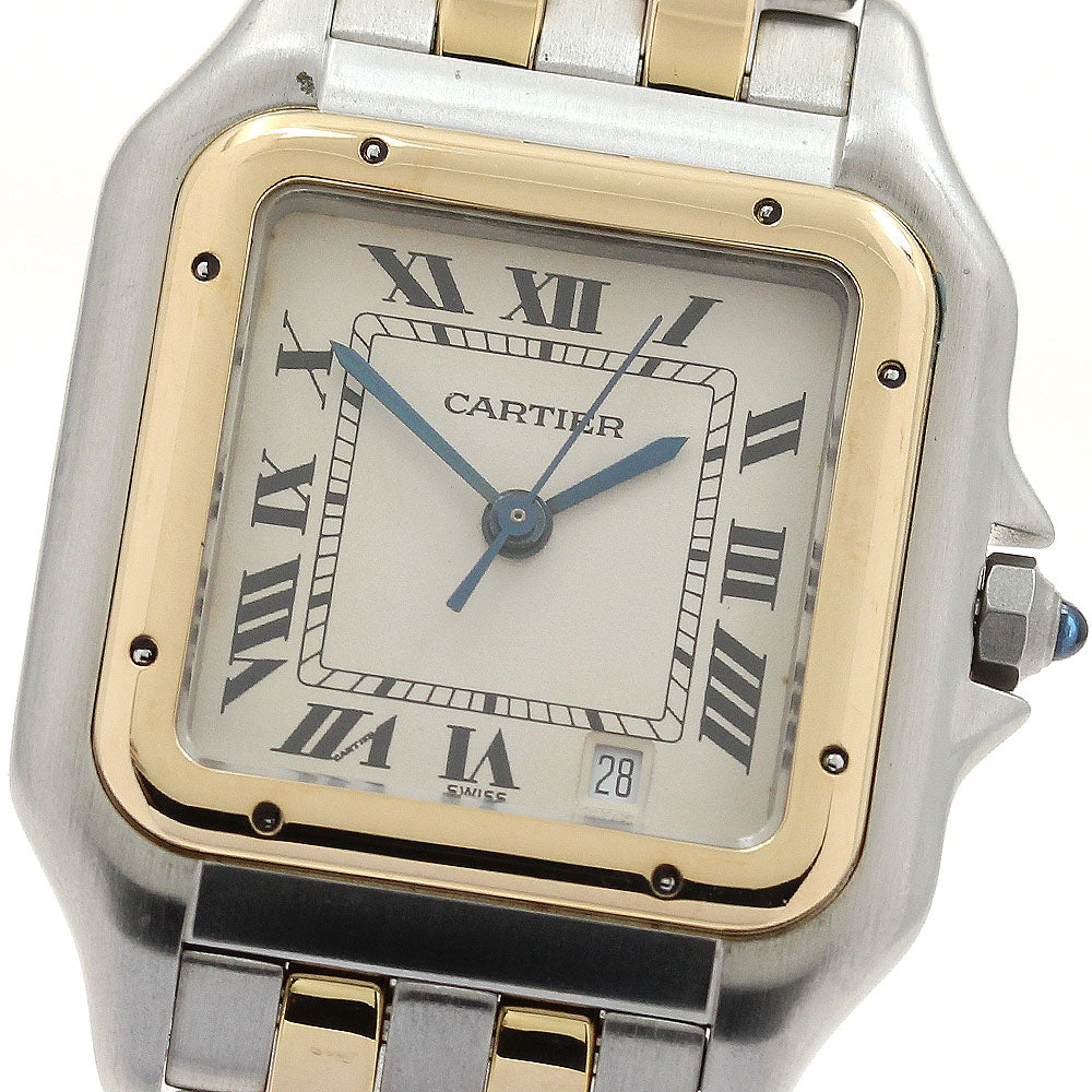 CARTIER PANTHERE MM Date 2 Row beige Dial Quartz Boy's Watch_890883