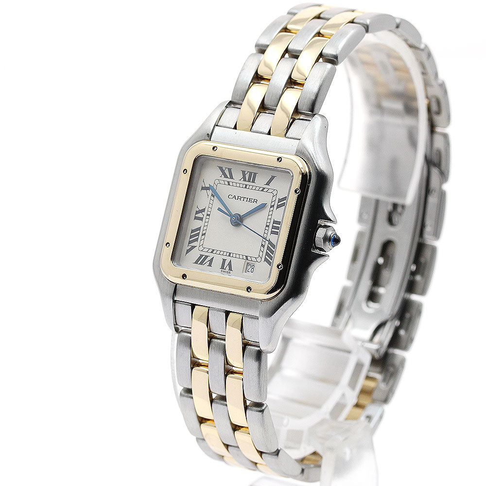 CARTIER PANTHERE MM Date 2 Row beige Dial Quartz Boy's Watch_890883
