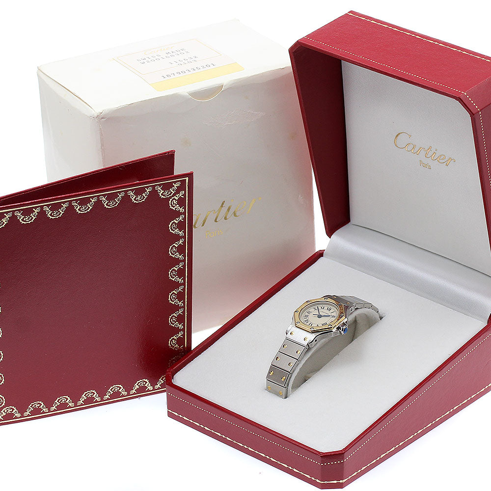 CARTIER Santos Octagon SM W2001683 YG2 tone Quartz Ladies Watch_890917
