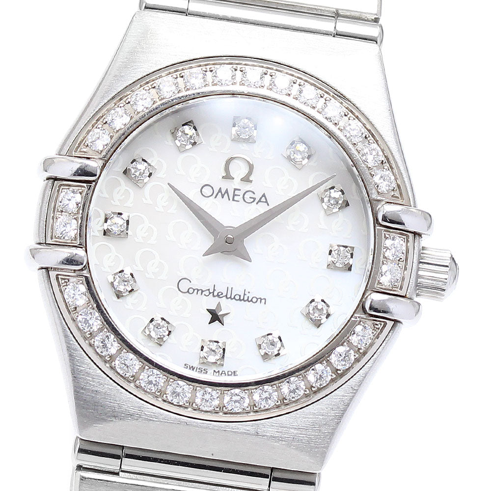 OMEGA Constellation 1460.75 12P Diamond Bezel White Shell Dial White shell Dial Quartz Ladies Watch_890919