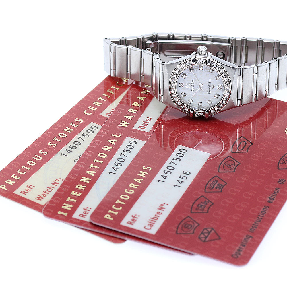 OMEGA Constellation 1460.75 12P Diamond Bezel White Shell Dial White shell Dial Quartz Ladies Watch_890919
