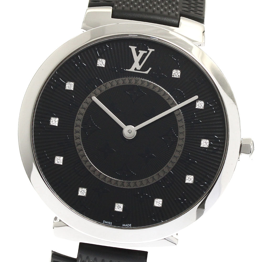 LOUIS VUITTON Tambour Slim Monogram QA145 11P diamond Quartz Men's Watch_890940