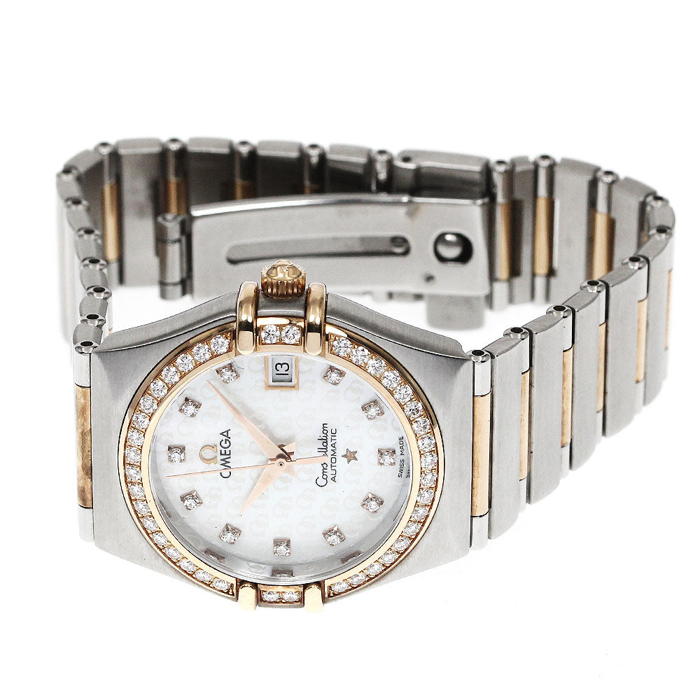 OMEGA Constellation diamond bezel date White shell Dial Automatic Ladies Watch_890979