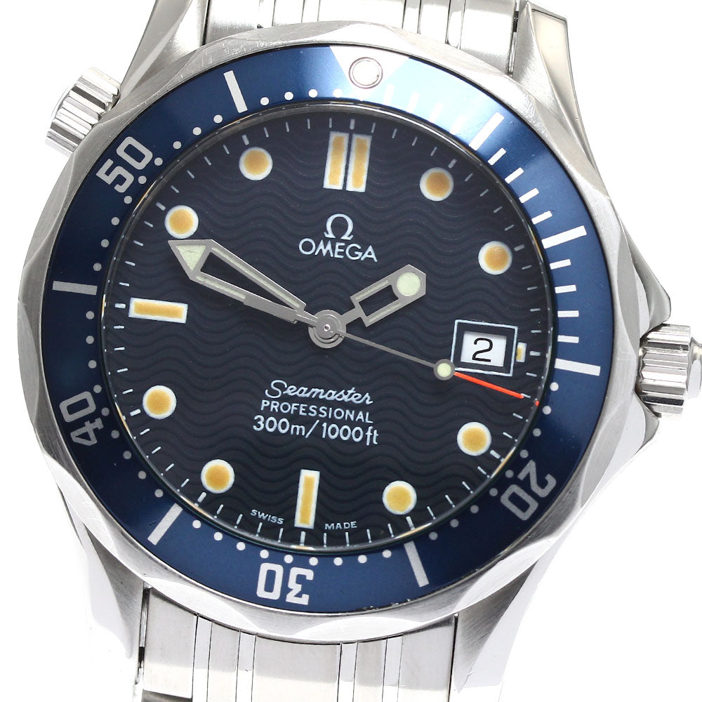 OMEGA Seamaster300 2561.80 Date Navy Dial Quartz Boy's Watch_890980