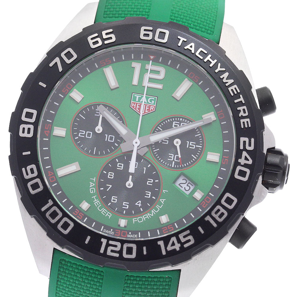 TAG HEUER Formula 1 CAZ101AP Chronograph green Dial Quartz Men's Watch_891021