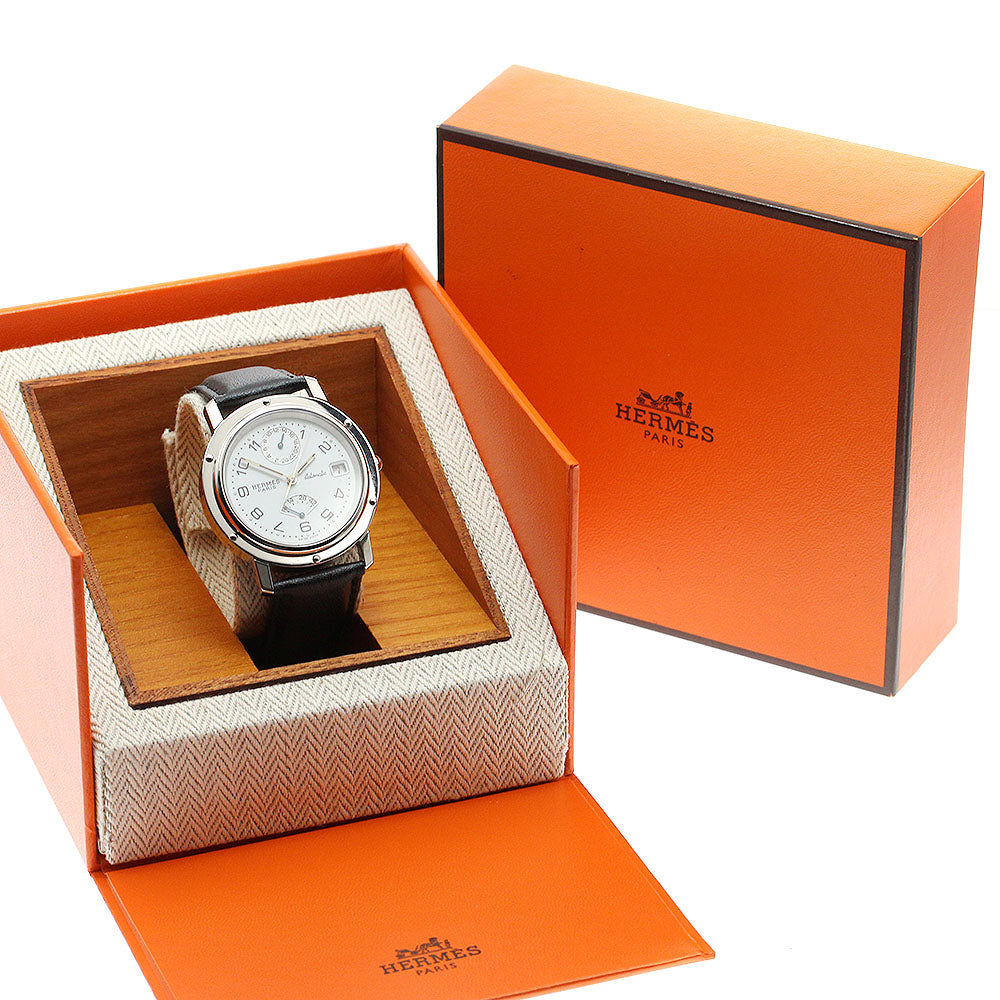 HERMES Clipper CL5.710 Date GMT white Dial Automatic Men's Watch_891034