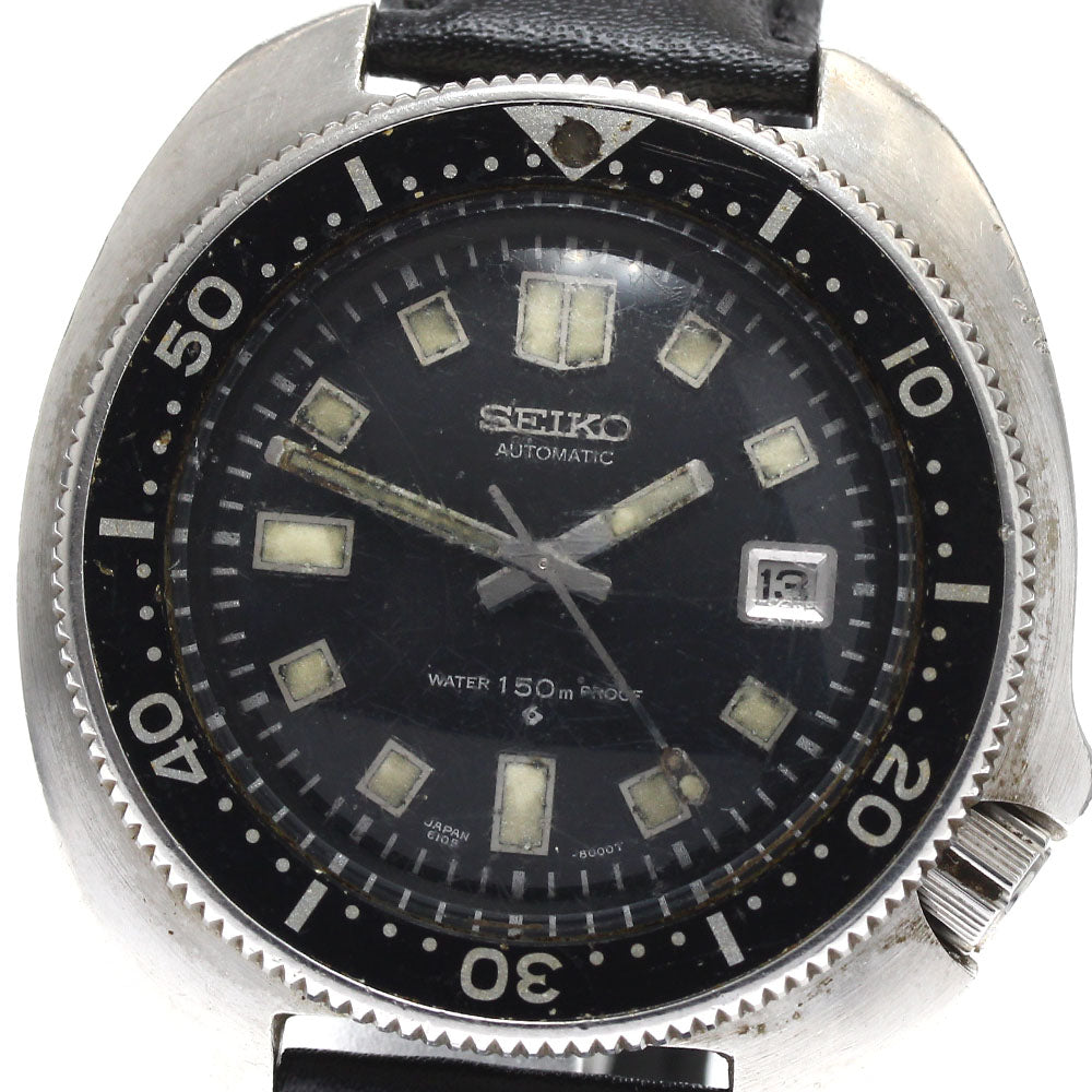 SEIKO Second diver 6105-8110 Date black Dial Automatic Men's Watch_891085