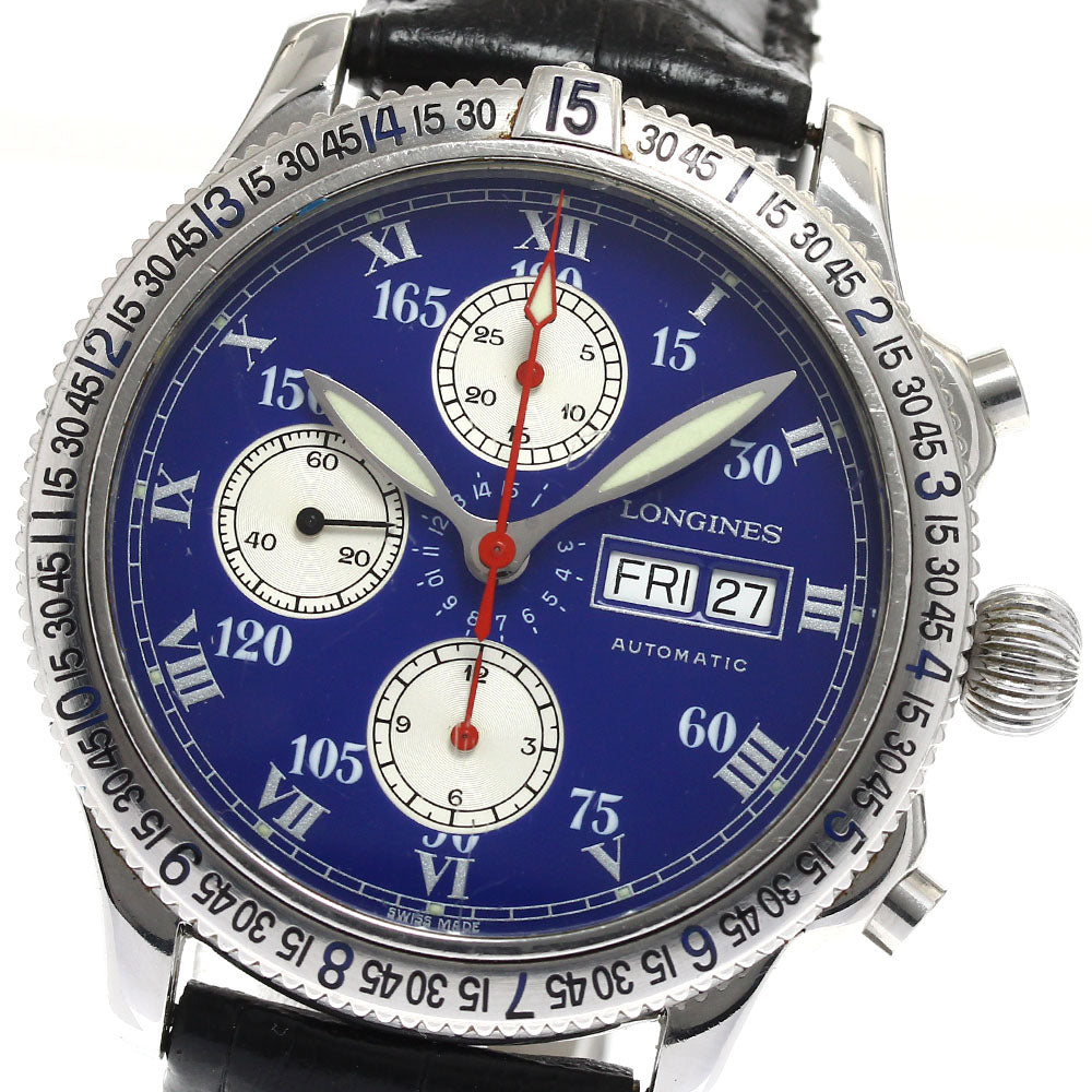 LONGINES Lindberg L2.618.4 Day-Date Chronograph blue Dial Automatic Men's Watch_891140
