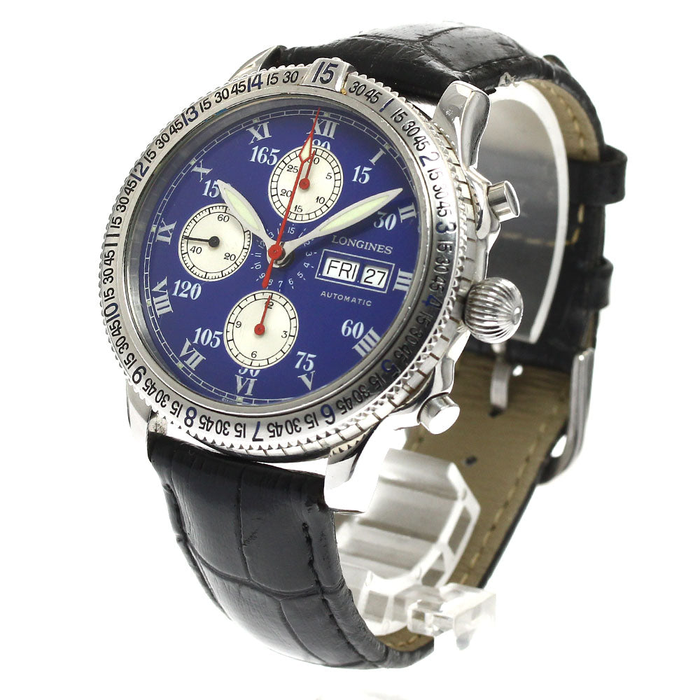 LONGINES Lindberg L2.618.4 Day-Date Chronograph blue Dial Automatic Men's Watch_891140