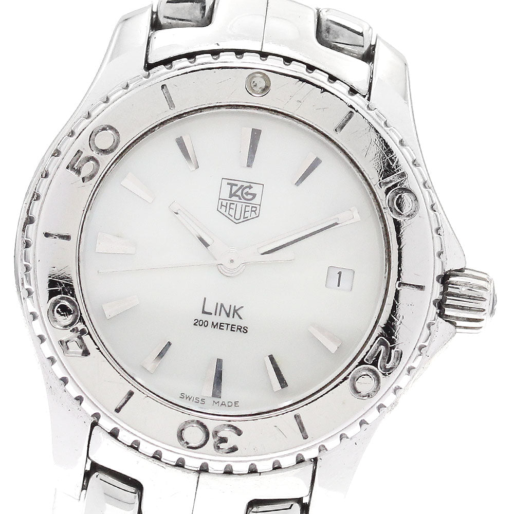 TAG HEUER Link WJ1313-0 Date White shell Dial Quartz Ladies Watch_891185