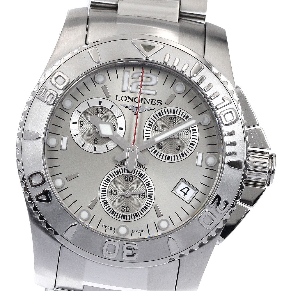 LONGINES Hydro Conquest L3.672.4 Chronograph Silver Dial Quartz Men's_891189