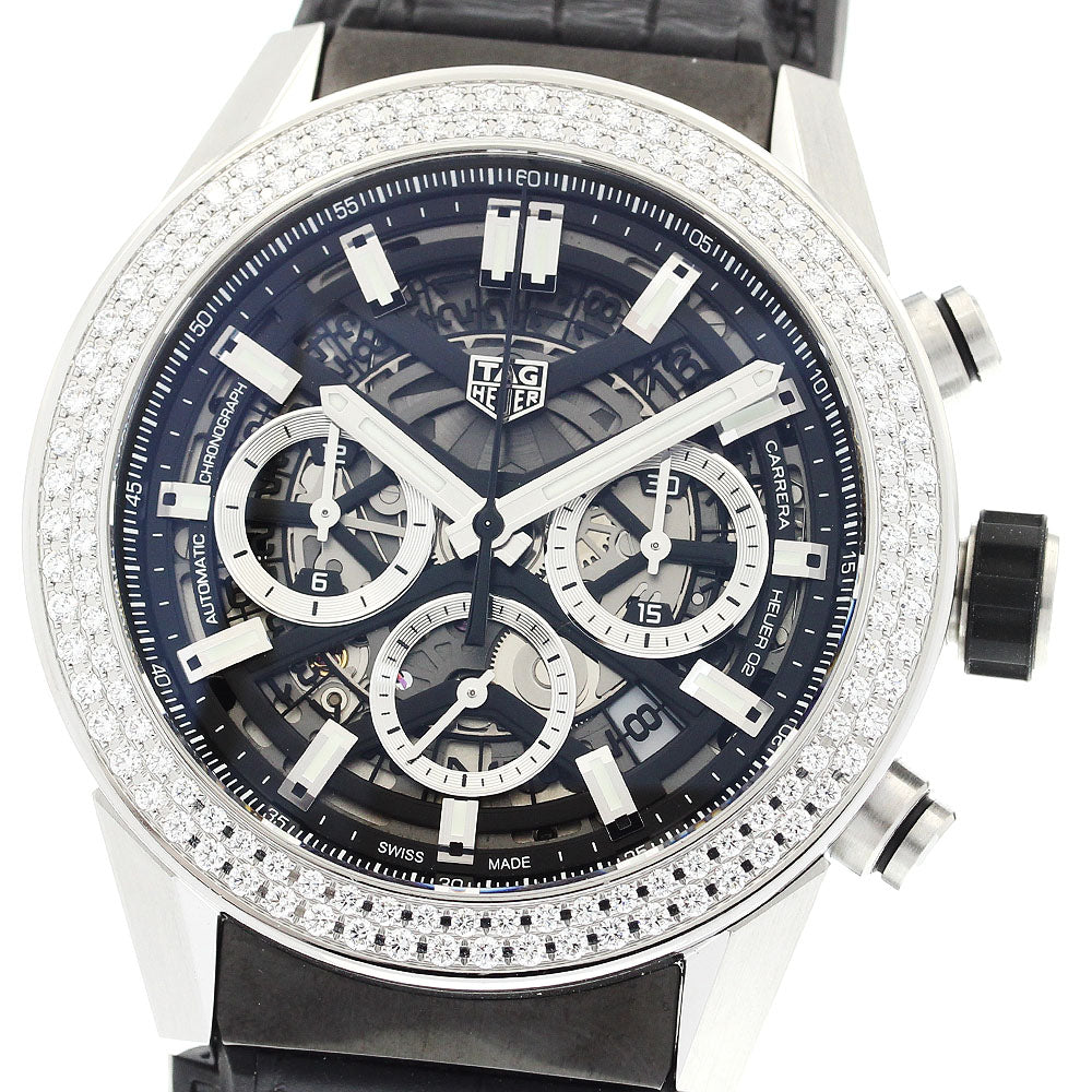 TAG HEUER Carrera Caliber Heuer 02 CBG2A12 Diamond bezel, Japan limited to 50 pieces skeleton Dial Automatic Men's Watch_891203