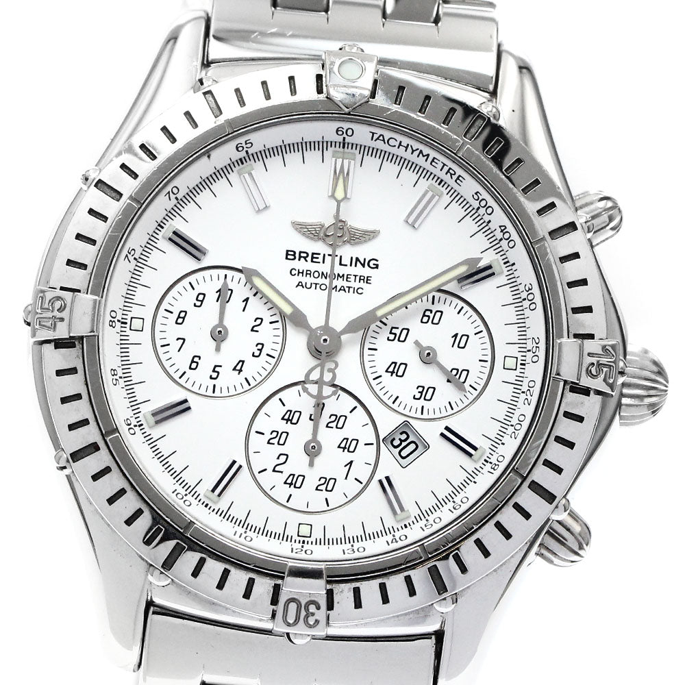 BREITLING Shadow flyback A35312 Date Chronograph white Dial Men's Watch_891236