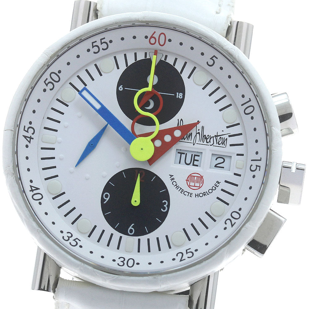 Alain Silberstein Kurono Bauhaus LWO5100 Day date White / black Dial Automatic Men's Watch_891271