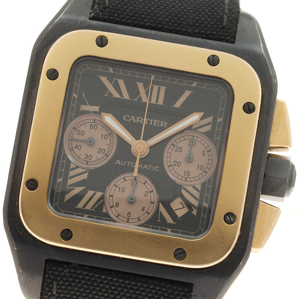 CARTIER Santos 100 W2020004 K18PGBezel Chronograph Automatic Men's Watch_891272