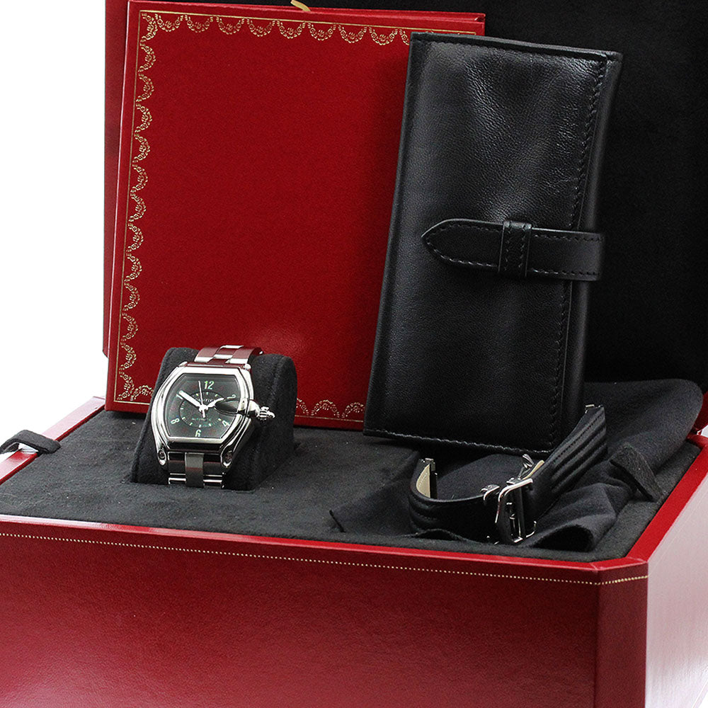 CARTIER Roadster LM W62002V3 Date Black Dial Automatic Men's Watch_891296