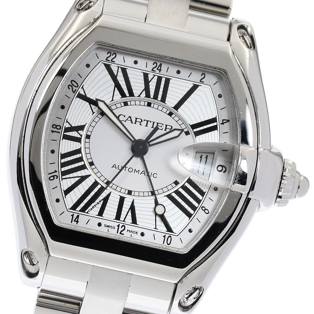 CARTIER Roadster W62032X6 GMT Silver Dial Automatic Men's Watch_891298