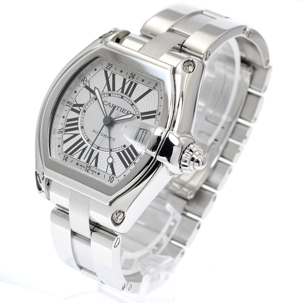 CARTIER Roadster W62032X6 GMT Silver Dial Automatic Men's Watch_891298