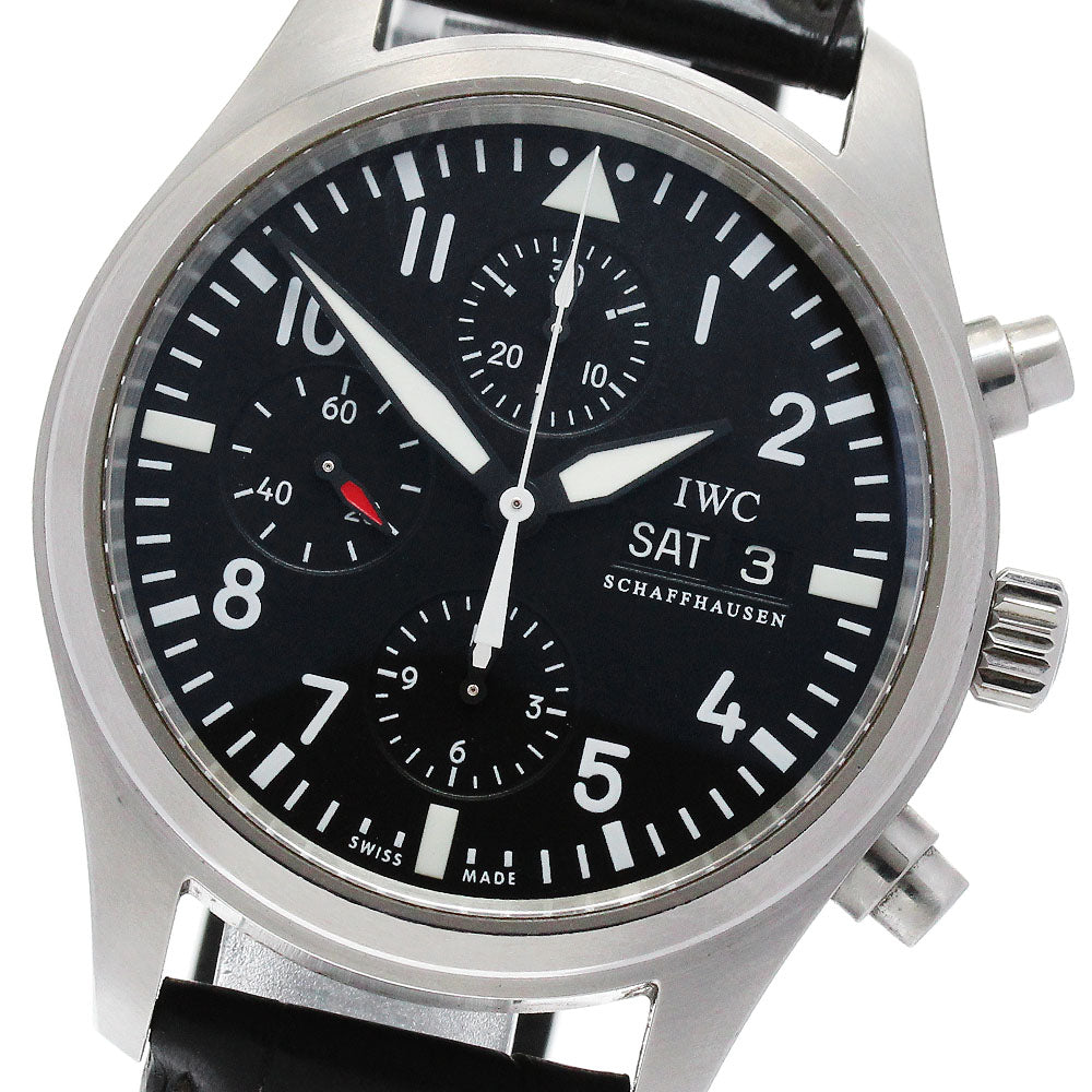 IWC SCHAFFHAUSEN Pilot watch IW371701 Day-Date Chronograph black Dial Automatic Men's Watch_891301