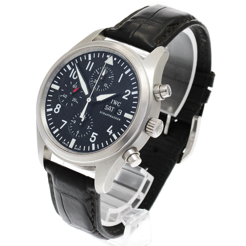 IWC SCHAFFHAUSEN Pilot watch IW371701 Day-Date Chronograph black Dial Automatic Men's Watch_891301