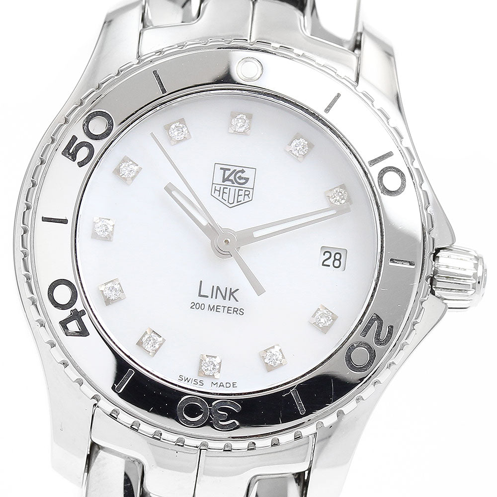 TAG HEUER Link WJ1319-0 11P diamond White shell Dial Quartz Ladies Watch_891347