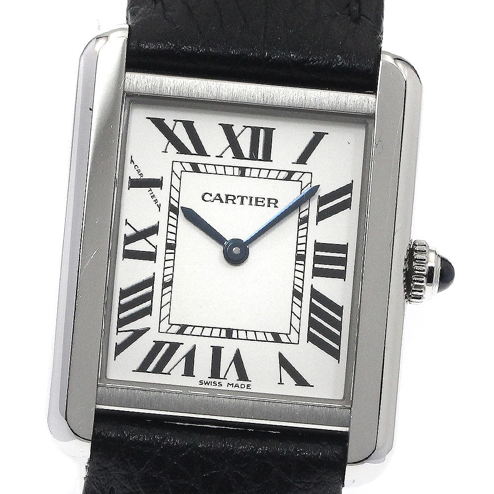 CARTIER Tank solo SM WSTA0030 Silver Dial Quartz Ladies Watch_891351