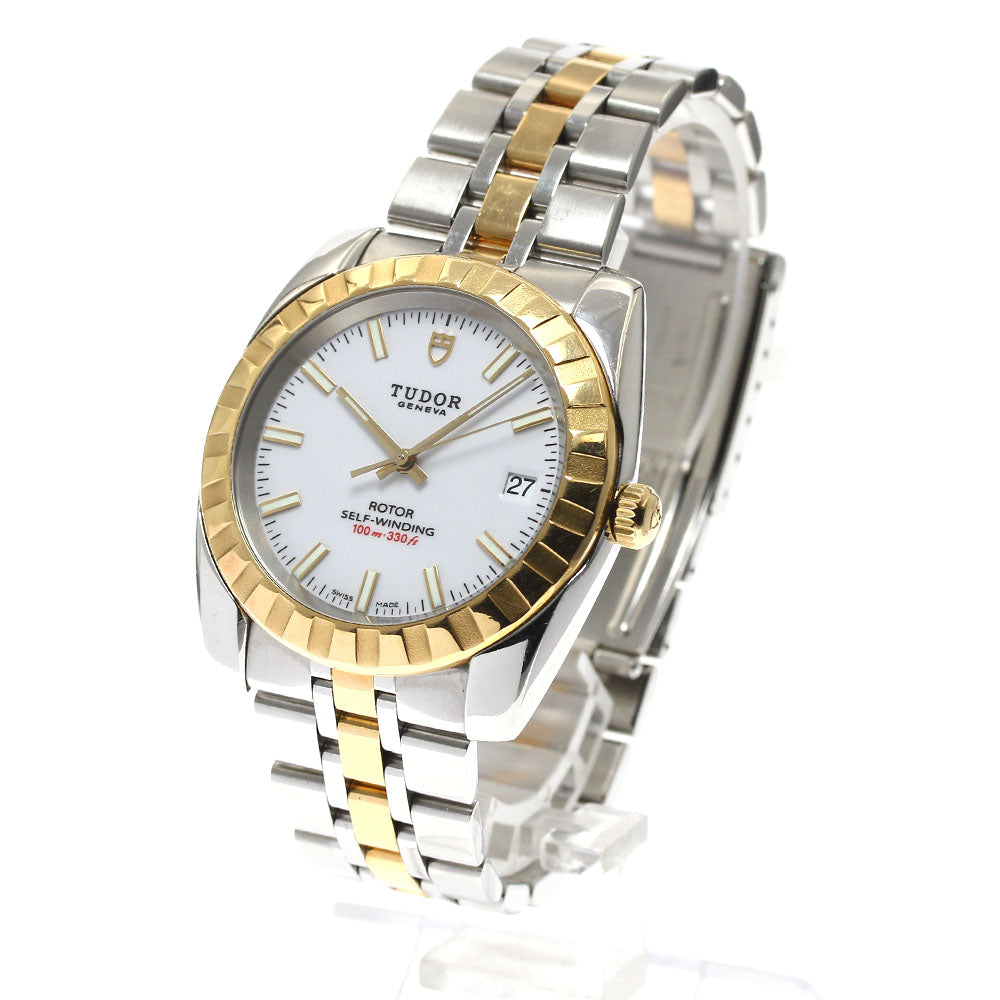 TUDOR Classic Date 21013 YG2 tone white Dial Automatic Men's Watch_891452