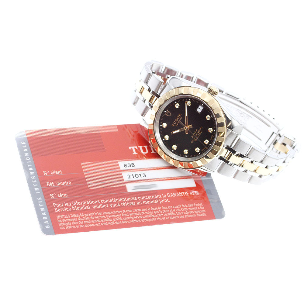 TUDOR Classic Date 21013 10P diamond black Dial Automatic Men's Watch_891453