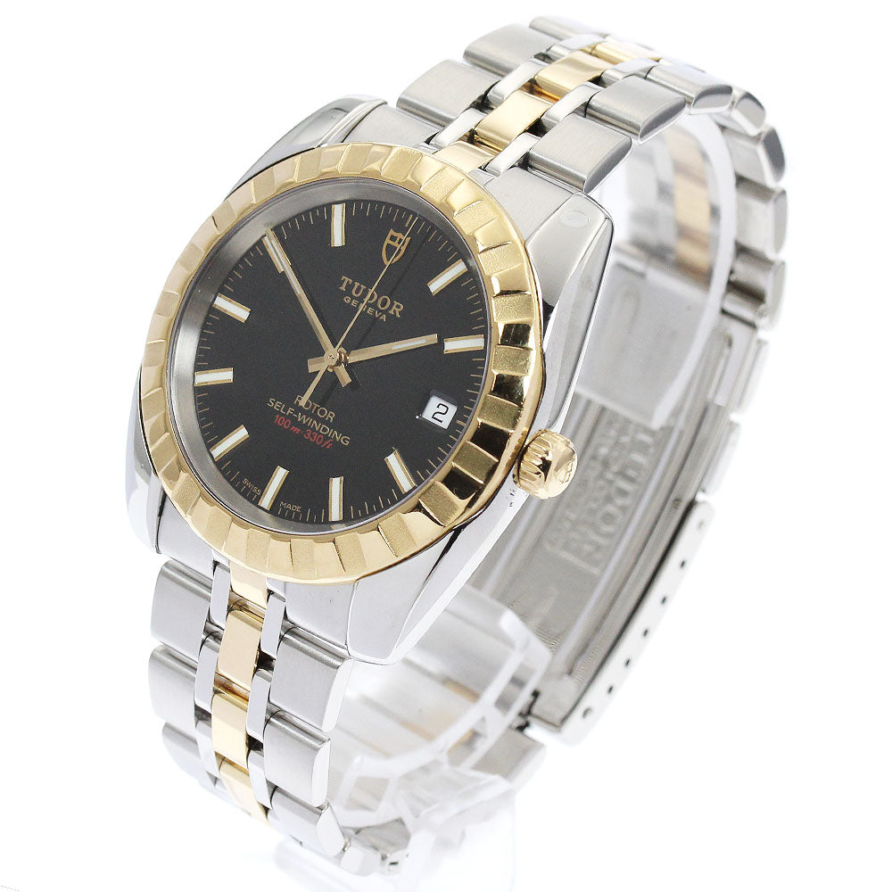 TUDOR Classic Date 21013 YG2 tone black Dial Automatic Men's Watch_891465