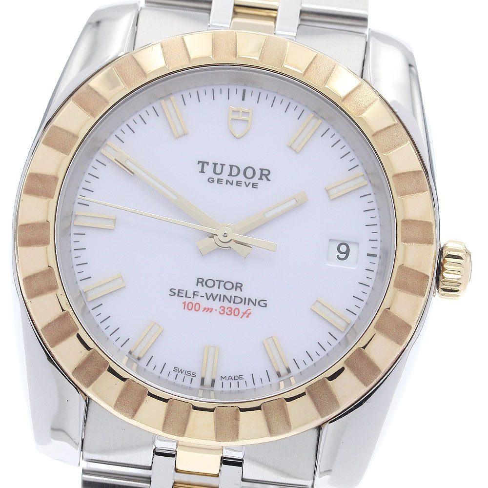 TUDOR Classic Date 21013 YG2 tone white Dial Automatic Men's Watch_891466